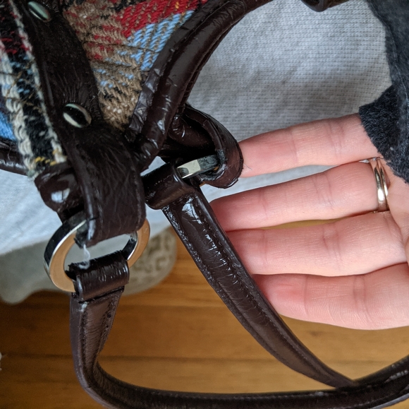 Vera Bradley rare plaid highland wool shoulder handbag - Picture 6 of 9